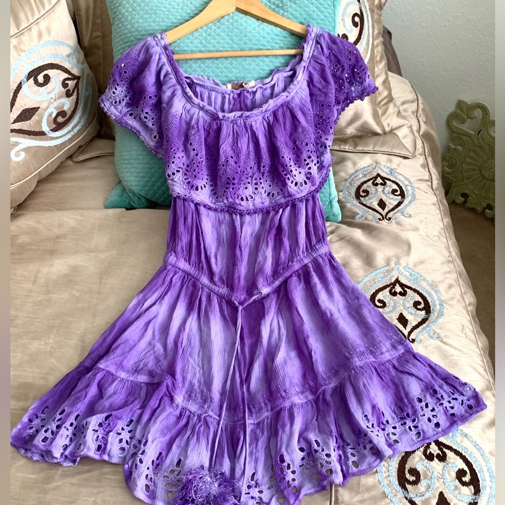 Ramy Brook Purple Marino Off-Shoulder Dress